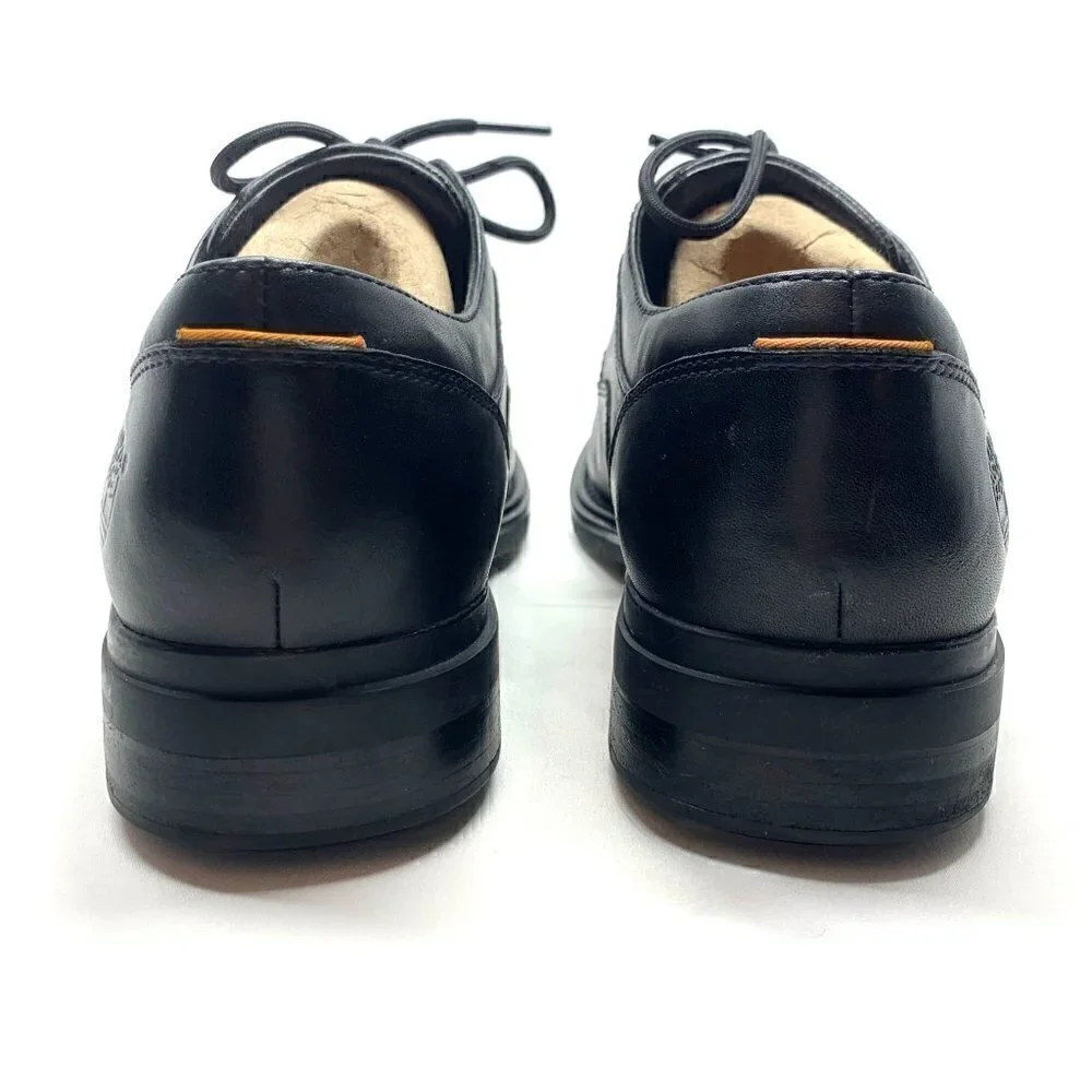 Timberland Men's Oxford Lace Up Shoes Black Leather size 9W